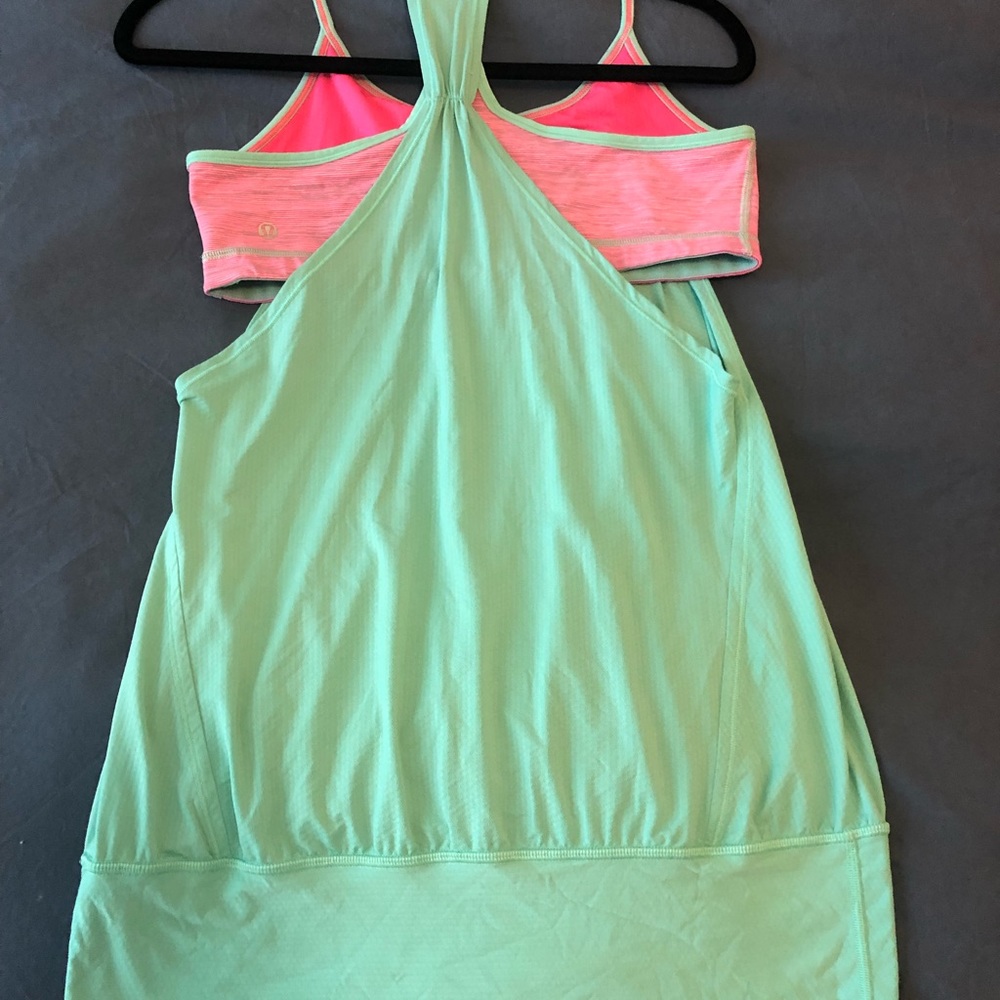 🍋Lululemon Flowy Tank top Pink Green 10